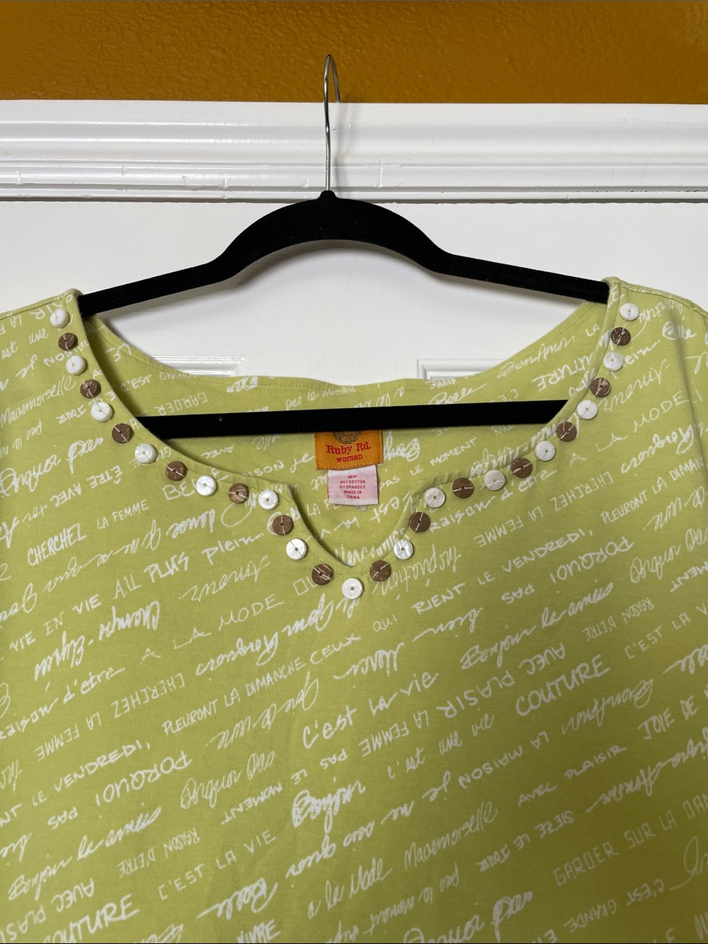 Ruby Rd Top w/embellished neck-line - Picture 3 of 7